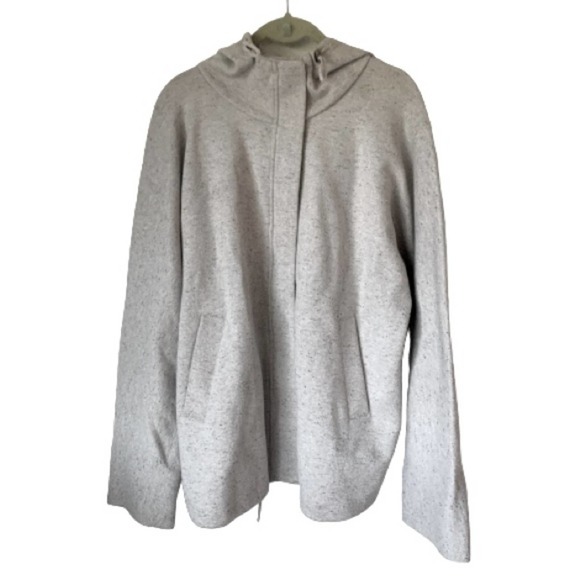 NIC+ZOE Jackets & Blazers - Nic+Zoe Zip & Snap Up Hooded Drawstring Oversized Coat Speckled Gray Size Small